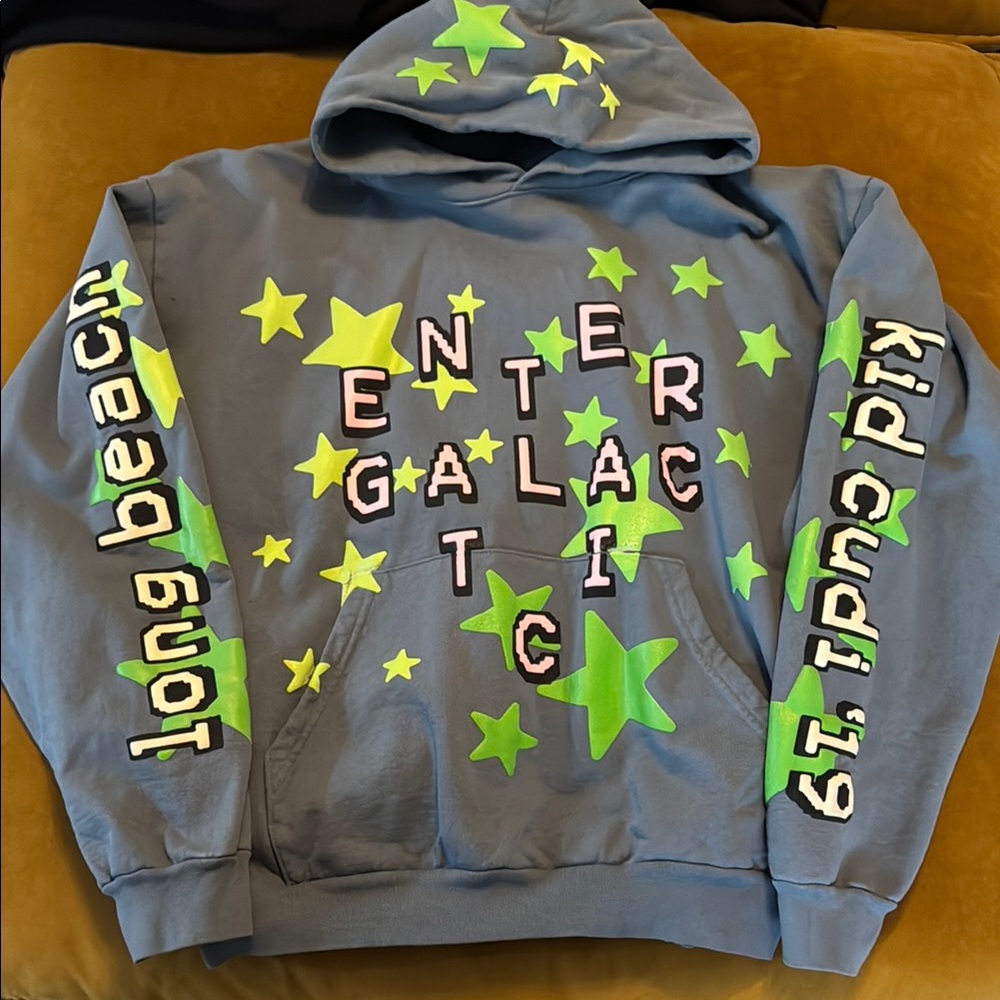 Kid Cudi Enter Galactic Hoodie - Gray and Neon Green